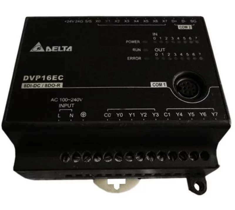 DVP16EC00R3 16 Point, 8DI/8DO (Relay), 100~240 AC Power , 2 COM: RS232 & RS485